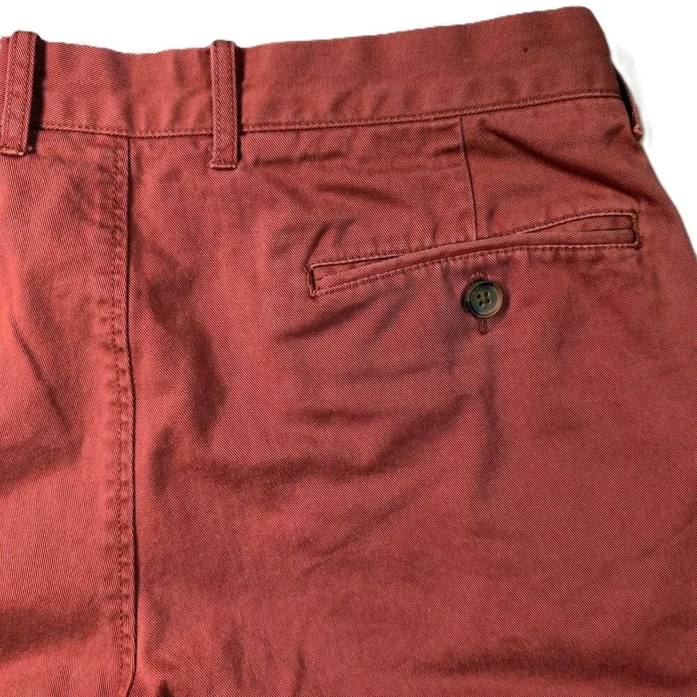 J.Crew Sutton Slim Fit Pants Rust Red W32 L30 Cotton Casual Chinos Men's